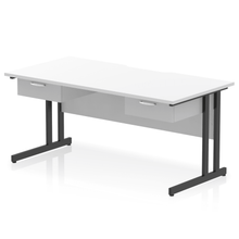 Load image into Gallery viewer, Impulse 1600 Black White Scalloped Office Desk
