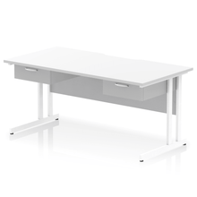 Load image into Gallery viewer, Impulse 1600 White Scalloped Office Desk
