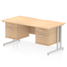 Load image into Gallery viewer, Impulse 1600 2+2 Silver Maple Storage Office Desk
