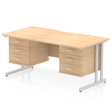 Load image into Gallery viewer, Impulse 1600 3+3 Silver Maple Storage Office Desk
