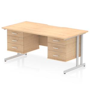 Impulse 1600 3+3 Silver Maple Storage Office Desk