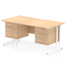 Load image into Gallery viewer, Impulse 1600 3+3 White Maple Storage Office Desk
