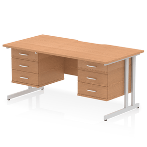 Impulse 1600 3+3 Silver Oak Storage Office Desk