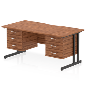 Impulse 1600 3+3 Black Walnut Storage Office Desk