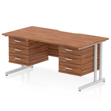 Load image into Gallery viewer, Impulse 1600 3+3 Silver Walnut Storage Office Desk
