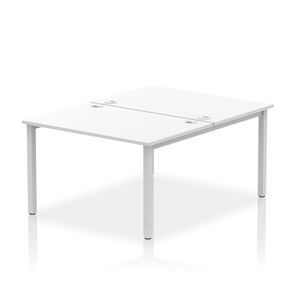 Dynamic Impulse 1200 White Silver Bench Desk