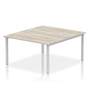 Dynamic Impulse 1400 Grey Oak Silver Bench Desk