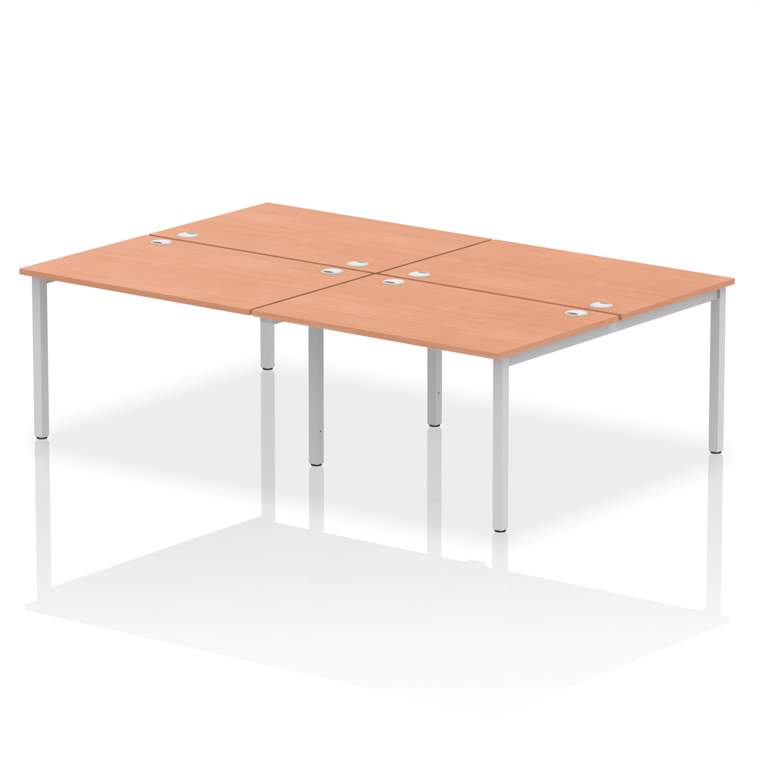 Dynamic Impulse 2400 Beech Silver Bench Desk