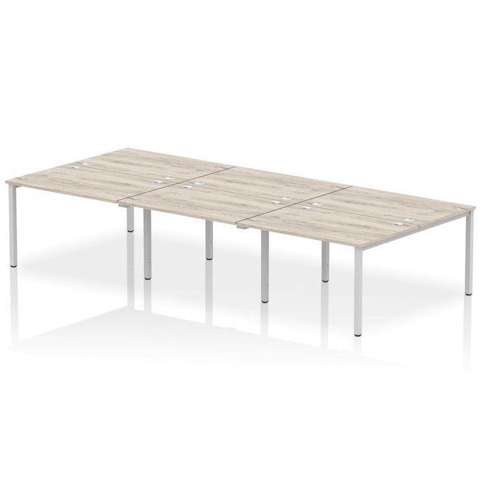 Dynamic Impulse 3200 Grey Oak Silver Bench Desk