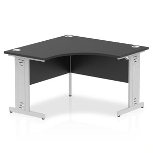 Compact Corner Desk Black & Silver