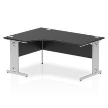 Load image into Gallery viewer, 160cm Black Corner PC Table Silver Leg Left Hand
