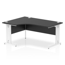 Load image into Gallery viewer, 160cm Black Corner PC Table White Leg Left Hand
