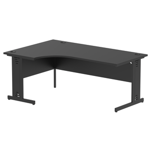 180cm Black L Desk Black Leg Left Hand