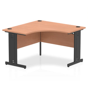 Compact Corner Desk Beech & Black