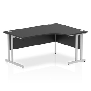 Impulse 160cm Black Corner Desk Silver Leg Right Hand