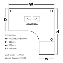 Load image into Gallery viewer, Impulse Corner Office Desk Dimensions
