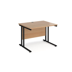 Maestro 1000 Beech Black Office Desk