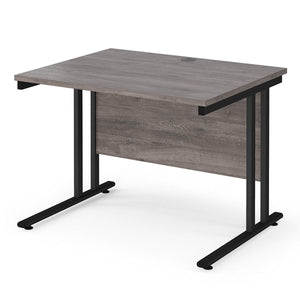 Maestro 1000 Grey Oak Black Office Desk