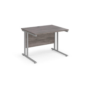 Maestro 1000 Grey Oak Silver Office Desk