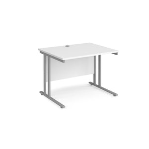 Maestro 1000 White Silver Office Desk