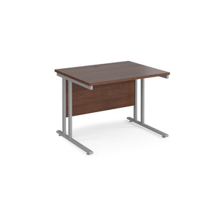 Maestro 1000 Walnut Silver Office Desk