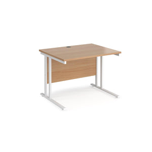 Maestro 1000 Beech White Office Desk