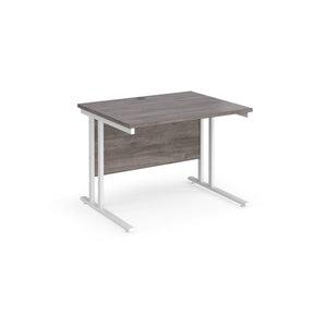 Maestro 1000 Grey Oak White Office Desk