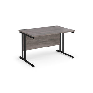 Maestro 1200 Grey Oak Black Office Desk