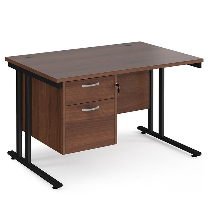 Maestro 1200 Black Walnut Office Desk with Drawers