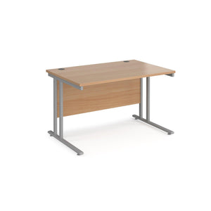 Maestro 1200 Beech Silver Office Desk