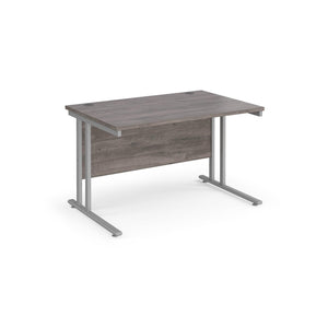 Maestro 1200 Grey Oak Silver Office Desk