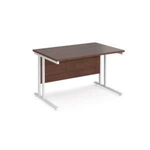 Maestro 1200 Walnut White Office Desk