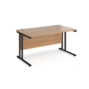 Maestro 1400 Beech Black Office Desk