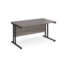 Load image into Gallery viewer, Maestro 1400 Grey Oak Black Office Desk
