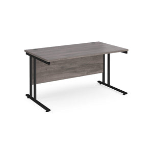 Maestro 1400 Grey Oak Black Office Desk