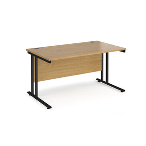 Maestro 1400 Oak Black Office Desk