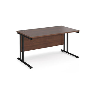 Maestro 1400 Walnut Black Office Desk