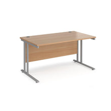 Load image into Gallery viewer, Maestro 1400 Beech Silver Office Desk
