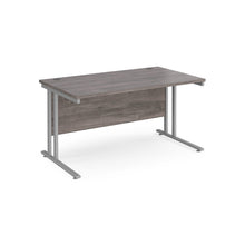 Load image into Gallery viewer, Maestro 1400 Grey Oak Silver Office Desk
