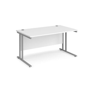 Maestro 1400 White Silver Office Desk