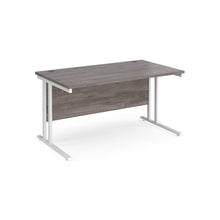 Load image into Gallery viewer, Maestro 1400 Grey Oak White Office Desk
