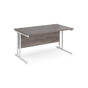 Maestro 1400 Grey Oak White Office Desk