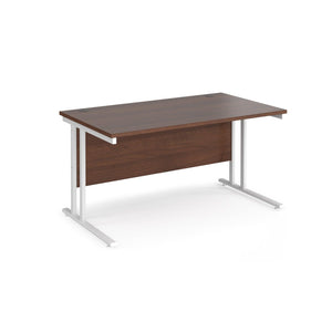 Maestro 1400 Walnut White Office Desk