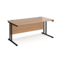 Load image into Gallery viewer, Maestro 1600 Beech Black Office Desk
