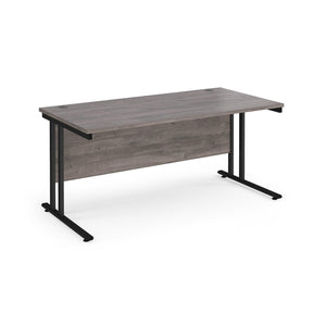 Maestro 1600 Grey Oak Black Office Desk