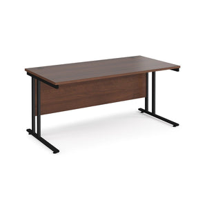 Maestro 1600 Walnut Black Office Desk