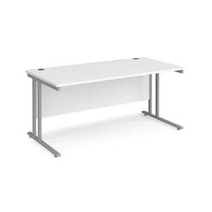 Maestro 1600 White Silver Office Desk