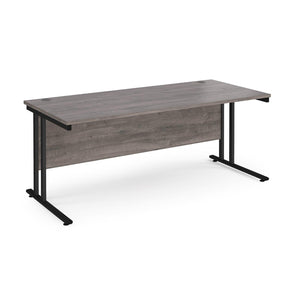 Maestro 1800 Grey Oak Black Office Desk