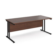 Load image into Gallery viewer, Maestro 1800 Walnut Black Office Desk
