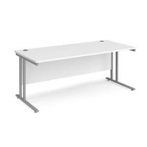 Maestro 1800 White Silver Office Desk